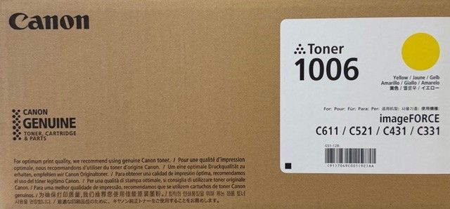 Cartus toner Canon 1006 imageFORCE C331, imageFORCE C431, imageFORCE C521, imageFORCE C611, 27.8k Yellow Original 