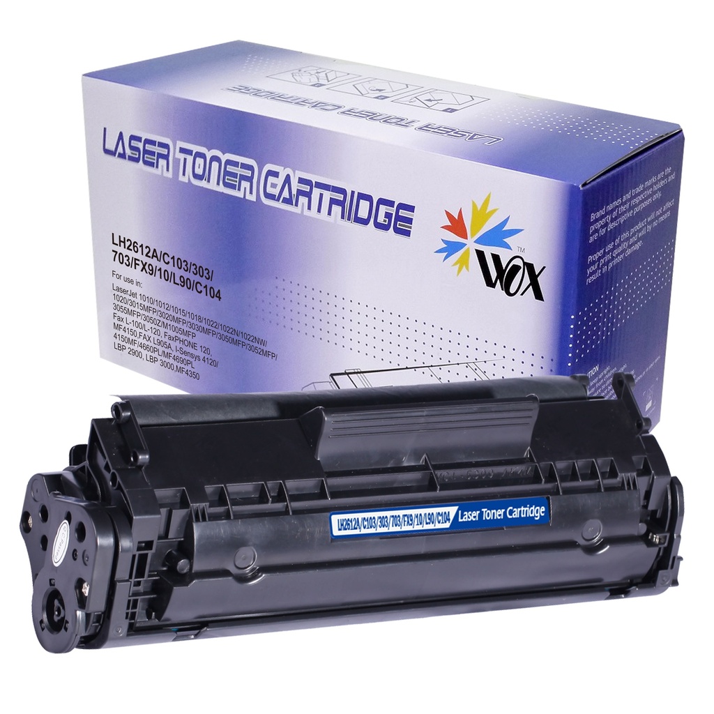 Cartus toner HP LJ 1010, 1012, 1015, 1018, 1022, 1022N, 1022NW, 1020, 3015MFP, 1020MFP, MFP 3030, 3050, 3052, 3055, 3050Z, M1005 MFP, Fax L100/L120, FaxPhone120, MF4150, FAX L905A, i sensys 4120, 4150MF, 4660PL, MF4690PL, LBP 2900, Q2612A, 2k, Black Compatibil Rainbow
