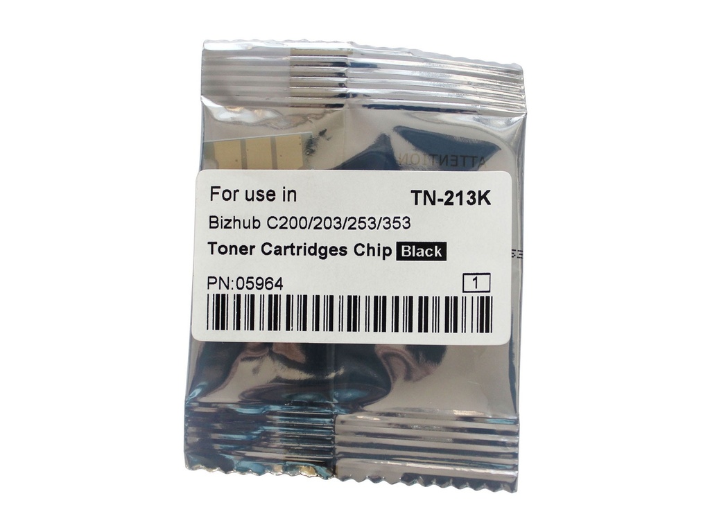 Chip Minolta Bizhub C 200, Bizhub C 200E, Bizhub C 203, Bizhub C 253, Bizhub C 353 TN-213K, TN213K C200--24K
C203/253--24.5K
C353--26K Black Compatibil CET