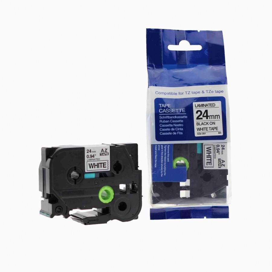 TZE251 Tape 24mm Black on White Original