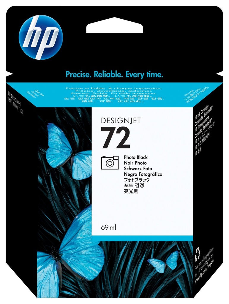 Cartus cerneala HP DJ T 1120, DJ T 620, DJ 1200, DJ T 1100, DJ T 610 NR.72 130ml NR.72 C9370A 130ml Black Original