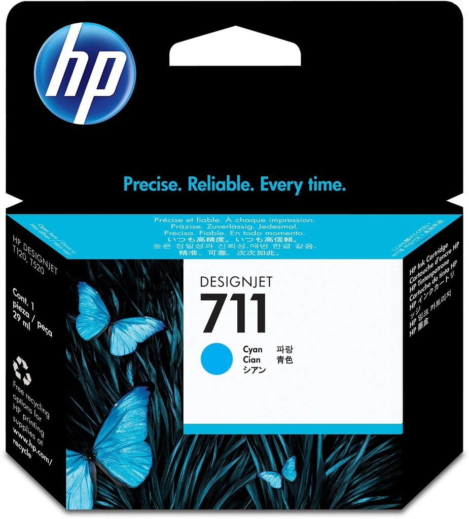 Cartuș cerneală HP DJ T520, DJ T120, HP 711, CZ130A, 29ml, Cyan, Original