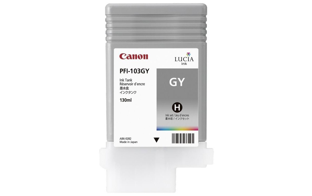 Pigment Ink Tank Canon PFI-103 iPF 6100, iPF 6200, iPF 5100 PFI-103, 2213B001AA Inks 130 ml Grey Original