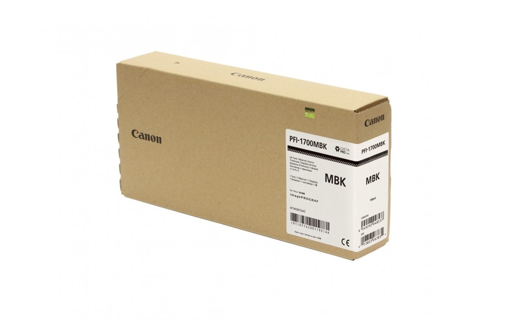 Pigment Ink Tank Canon PFI-1700 imagePROGRAF PRO-2100, imagePROGRAF PRO-4100S, imagePROGRAF PRO-4100, imagePROGRAF PRO-6100S, imagePROGRAF PRO-2000, imagePROGRAF PRO-4000S, imagePROGRAF PRO-6000S PFI-1700, 0774C001AA Matt Black Original