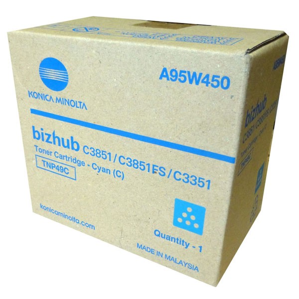 Cartus toner Minolta Bizhub C 3351, Bizhub C 3851FS, Bizhub C 3851 TNP49 TNP49C A95W450 1 cartridge, Simitri HD-Toner, yield approx. 12K / 5% Cyan Original