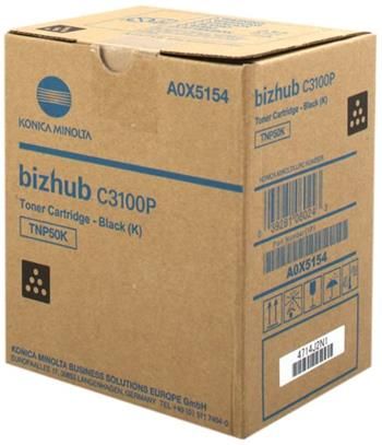 Cartus toner Minolta Bizhub C 3100P TNP50 TNP50K A0X5154 1 cartridge, yield approx. 5.000 / 5% Black Original