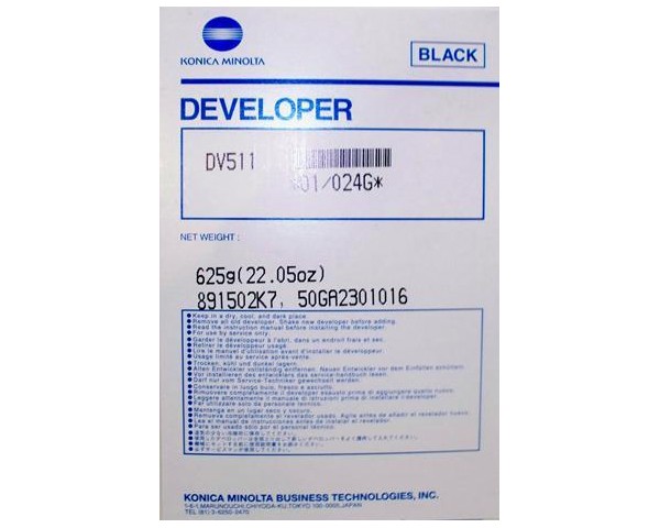 Developer Minolta Bizhub 360, Bizhub 361, Bizhub 500, Bizhub 501, Bizhub 420, Bizhub 421 DV511 Black Original