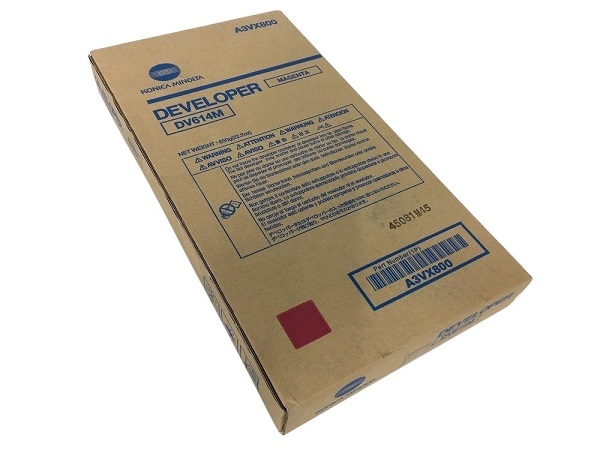 Developer Minolta Bizhub Press Pro C 1060L, Bizhub Press C 1060, Bizhub Press C 1070P, Bizhub Press C 2060L, Bizhub Press C 2060, Accurio Press C 3070, Accurio Print C 4065, Accurio Press C 4070, Accurio Press C 4080 DV614 DV614C, A3VX900 1 bag, developer, yield ca. 1.200k Cyan Original