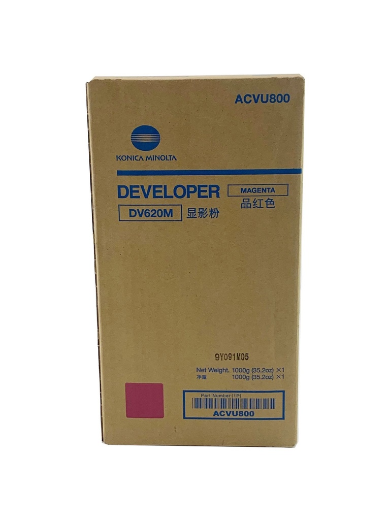 Developer Minolta Accurio Press C12000, Accurio Press C14000 DV620 DV620M, ACVU800 1 bag, developer, yield ca. 4.600k Magenta Original