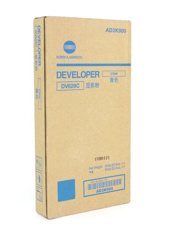 Developer Minolta Accurio Press C7090, Accurio Press C7100 DV629 DV629C, AD3K900 1 bag, developer, yield ca. 2.150k Cyan Original