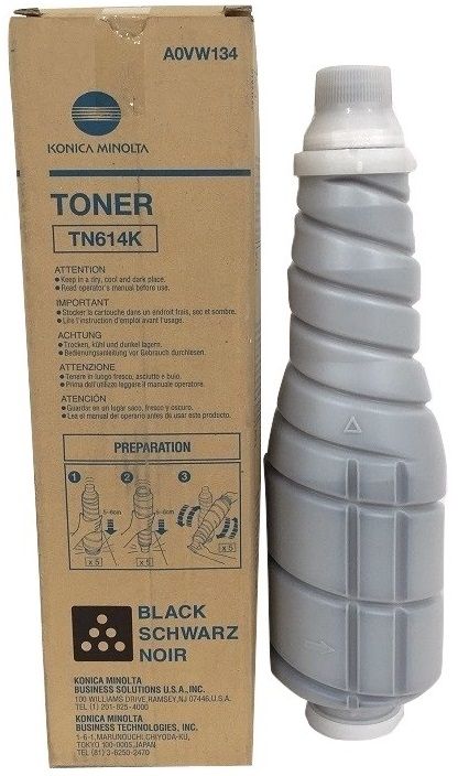Cartus toner Minolta Bizhub Pro C65hc TN614 TN614K, A0VW154 1 bottle cartridge, 710g Polymer hc toner, yield ca. 38,5k (5%) Black Original