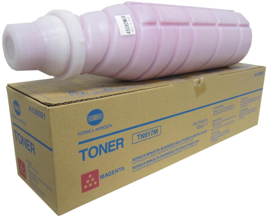Cartus toner Minolta Bizhub Pro C70hc TN617 TN617M, A1U9351 1 bottle cartridge, Polymer hc toner, yield ca. 31k (5%) Magenta Original