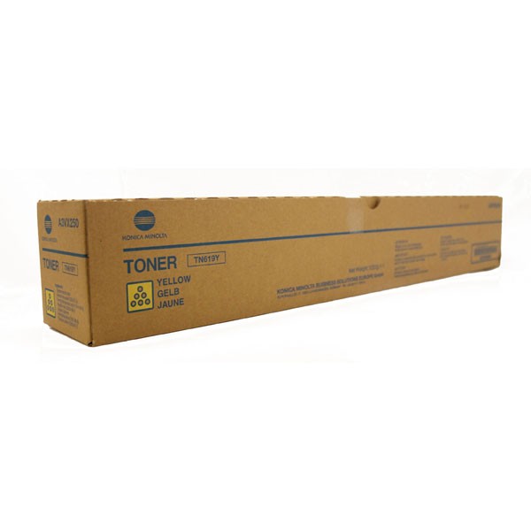 Cartus toner Minolta bizhub Press C1060, bizhub Press C1070P, TN619, TN619Y, TN-619, TN-619Y, A3VX250, 1 bottle cartridge, Toner, 71k, Yellow, Original
