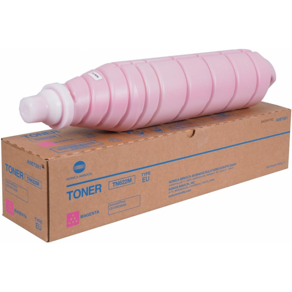 Cartus toner Minolta Bizhub Pro C6085, Bizhub Press C6100 TN622 TN622M, A5E7351 1 bottle cartridge, Polymer toner, yield ca. 92k (5%) Magenta Original