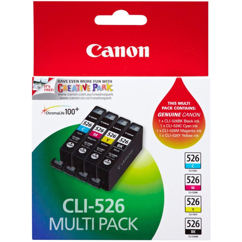 Multipack cerneala Canon iP4850, MG5150, MG5250, MG6150, MG8150, MX885, iP4950, MG6250, MX895, MG5350, MX715, MG8250, BS4540B017AA, CLI-526BCMY, Cyan/Magenta/Yellow/Black Original