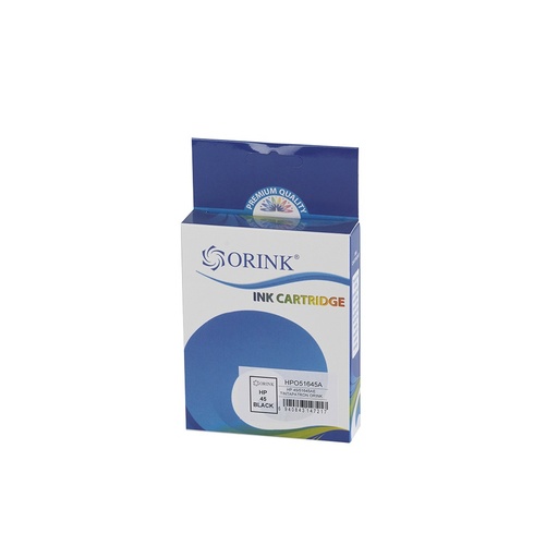 [ORHPO51645A] Cartus cerneala HP DJ 350cd,DJ 700,DJ 750C,DJ,DJ 755,DJ 755CM,DJ 1000,DJ 1000C,DJ 1000Cse,DJ 1000Cxi,DJ 1100C,DJ 1100Cse,DJ 1100Cxi,DJ 1120C,DJ 1120Cse,DJ 1120Cxi,DJ 1125C,DJ 1150Cxi,DJ 1180C,DJ 1200,DJ 1220 Cse 44ml  Black Compatibil Orink