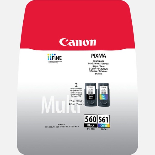 [PG-560/CL-561] Multipack cerneala Canon PIXMA TS 5350, PIXMA TS 5351, PIXMA TS 5352 3713C006AA, PG-560/CL-561 Cyan/Magenta/Yellow/Black Original