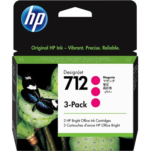[3ED78A] Cartus cerneala 3-pack HP DJ T630 NR.712 NR.712 3ED78A 29ml Magenta Original