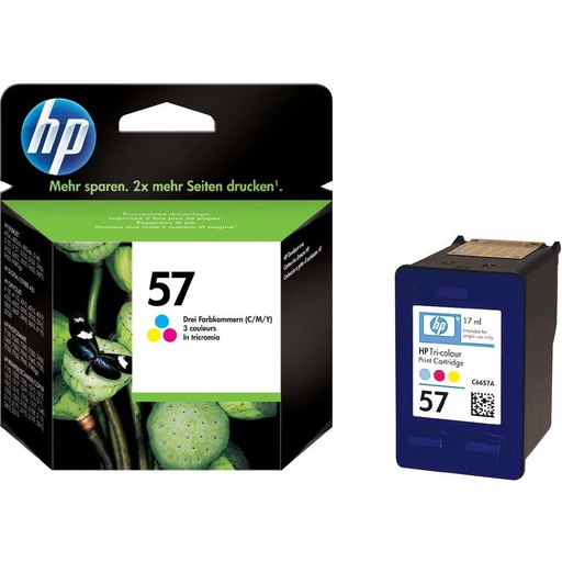 [C6657AE] Cartus cerneala HP DJ 5145,OJ 5505,PS 7260,PS C 2410,PS C 1210,DJ 5850,OJ 6110 V,PS 7655,OJ 4200,PS C 1315,DJ 450,OJ 4255,PS 7000,PS C 2175,PSC 1200,DJ 5600,OJ 6105,PS 7530,OJ 4110,PS C 1311,PS 7762,OJ 4251,PS 230,PS C 2110,PS C 1100 NR.57 Cyan/Magenta/Yellow Original