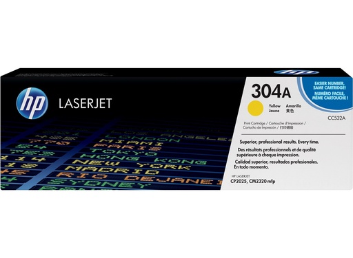 [CC532A] Cartus toner HP Color LJ CP2025, Color LJ CM2320, Color LJ CP2020, NR.304A, HP 304A, CC532A, 2.8k, Yellow, Original