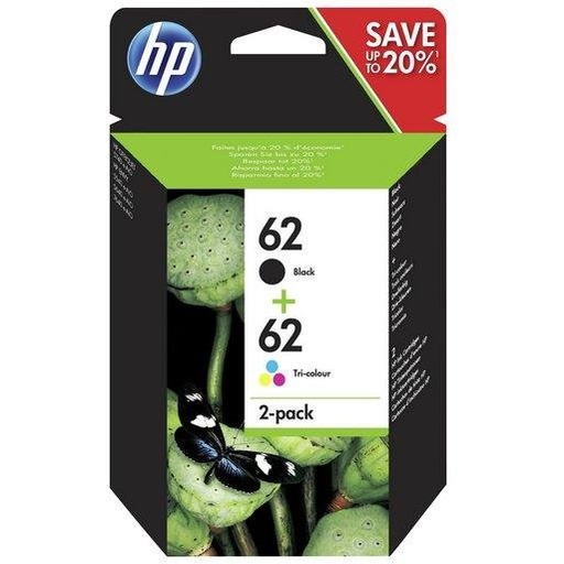 [N9J71AE] Cartus cerneala 2-pack HP Envy 5540, Envy 5542, Envy 5546, Envy 5600, Envy 5643, Envy 5664, Envy 7640, Envy 7645, HP 62, NR.62, N9J71AE, Cyan/Magenta/Yellow/Black, Original
