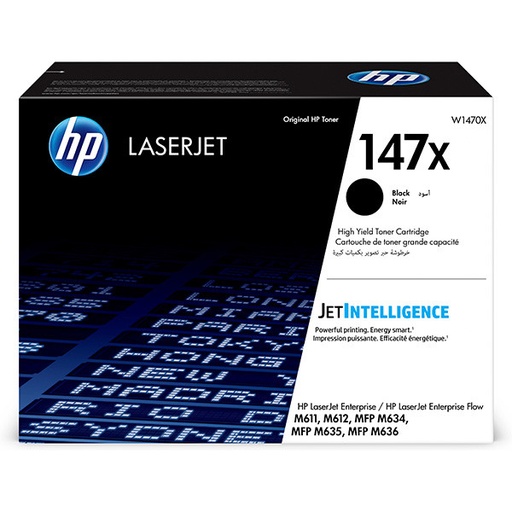 [W1470X] Cartus toner HP LJ ENTERPRISE M611dn, LJ ENTERPRISE M612dn, LJ ENTERPRISE M635 NR.147X 25.2k Black Original
