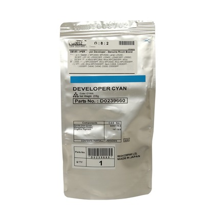 [D0239660] Developer Ricoh AFICIO MPC 2800, AFICIO MPC 2800 AD, AFICIO MPC 2800 DF, AFICIO MPC 3300, AFICIO MPC 3300 AD, AFICIO MPC 3300 DF, AFICIO MPC 4000, AFICIO MPC D0239660 240k Cyan Original