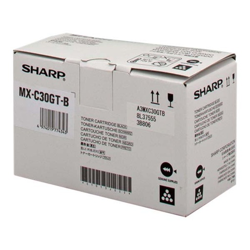[MXC30GTB] Cartus toner Sharp MX C 250 E, MX C 250 F, MX C 250 FE, MX C 250 FR, MX C 300 E, MX C 300 P, MX C 300 W, MX C 300 WE, MX C 300 WR, MX C 301 W, MX C 303 W, MX C 303 WEU, MX-C30GTB 6k Black Original