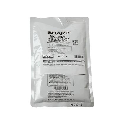 [MX561FV] Developer Sharp AR M 460 N, AR M 560 N, MX M 2630, MX M 2651, MX M 2651 EU, MX M 3050, MX M 3051, MX M 3051 EU, MX M 3070, MX M 3071, MX M 3550, MX M 3551, MX M 3570, MX-561FV, MX-561GV,MX-560FV,MX-561FV, MX-561GV 300k Black Original