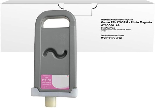 [0780C001AA] Pigment Ink Tank Canon PFI-1700 imagePROGRAF PRO-2100, imagePROGRAF PRO-4100S, imagePROGRAF PRO-4100, imagePROGRAF PRO-6100S, imagePROGRAF PRO-2000, imagePROGRAF PRO-4000S, imagePROGRAF PRO-6000S PFI-1700, 0780C001AA Photo Magenta Original