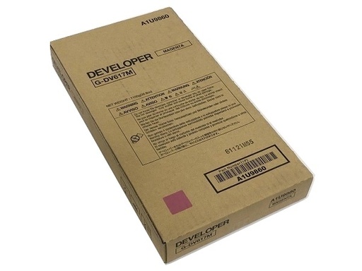 [A1U9860] Developer Minolta Bizhub Pro C 6000L, Bizhub Pro C 6000, Bizhub C 7000P DV617 DV617M, A1U9860 1 bag, developer, yield C6000 ca. 300k, C7000 ca. 340k Magenta Original