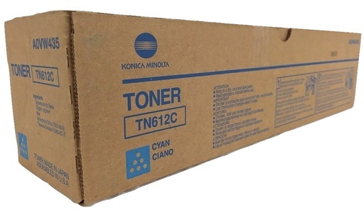 [A0VW450] Cartus toner Minolta Bizhub Pro C 6501+eP, Bizhub Pro C 5501 TN612 TN612C, A0VW450 1 bottle cartridge, 500g, yield C6501 ca. 26k / C5501 ca. 25k (5%) Cyan Original