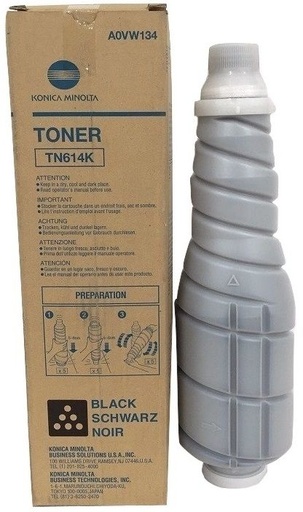 [A0VW154] Cartus toner Minolta Bizhub Pro C 65hc TN614 TN614K, A0VW154 1 bottle cartridge, 710g Polymer hc toner, yield ca. 38,5k (5%) Black Original