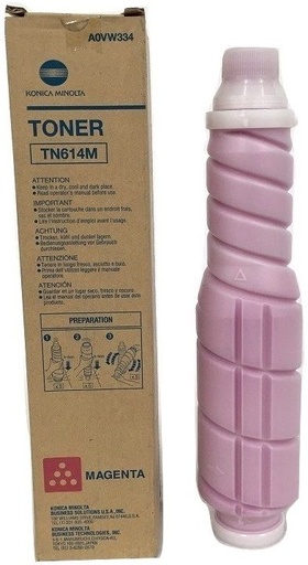 [A0VW254] Cartus toner Minolta Bizhub Pro C 65hc TN614 TN614Y, A0VW254 1 bottle cartridge, 500g Polymer hc toner, yield ca. 26k (5%) Yellow Original