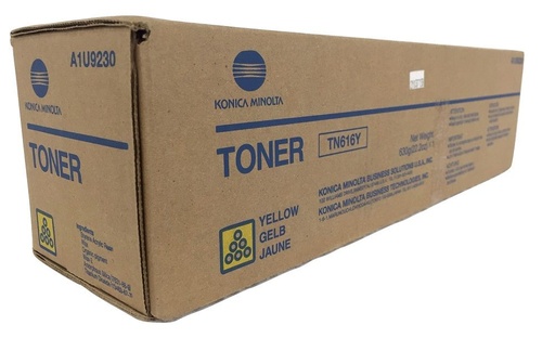 [A1U9253] Cartus toner Minolta Bizhub Pro C 6000, Bizhub C 7000P TN616 TN616Y, A1U9253 1 bottle cartridge, Polymer toner, yield C7000 / C6000 ca. 41,8k (5%) Yellow Original