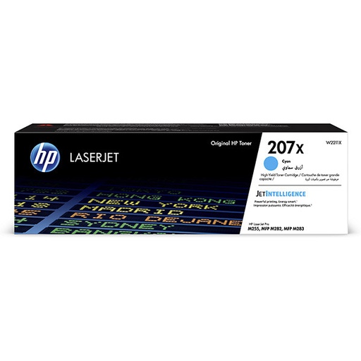 [W2211X] Cartus toner HC HP LJ Pro M283fdn, LJ Pro M255dw, LJ Pro M283fdw, LJ Pro M282nw, NR.207X, HP 207X, W2211X, 2.45k, Cyan, Original