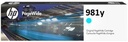 Cartus cerneala HP PageWide Color Flow MFP E58650Z, MFP E58650DN, 556DN, 556XH, 586DN, 586F, 586Z, NR.981Y, 16k Cyan Original