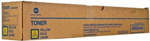 [A8DA250P] Cartus toner Minolta Bizhub C 258, Bizhub C 368, Bizhub C 308 TN324 TN324Y A8DA250 1 spiral bottle, 562 g Toner, yield approx. 26k / 5% Yellow Promo Original