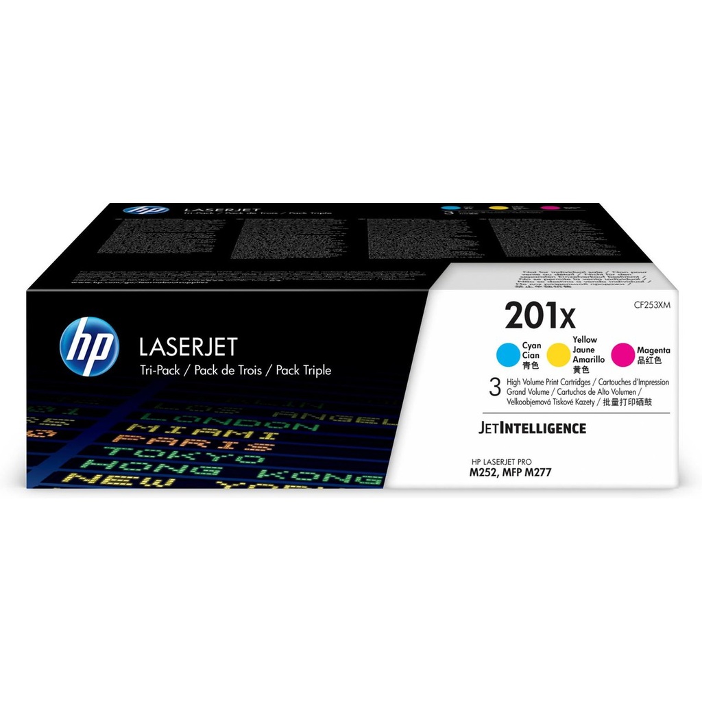Multipack toner HP LASERJET PRO M252N, NR.201X, CF253XM Cyan/Magenta/Yellow Original