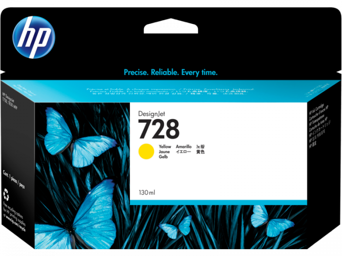 Cartuş cerneală HP DesignJet T730, HP728, 300 ml Yellow Original