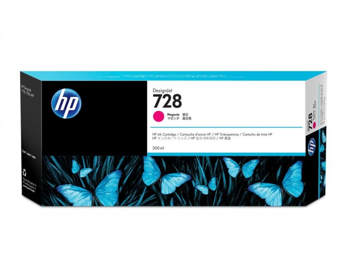 Cartuş cerneală HP DesignJet T730, HP728, 300 ml Magenta Original
