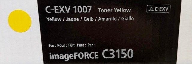 Cartus toner Canon imageFORCE C3100 MFP, imageFORCE C3150  , C-EXV1007, 19k Yelllow Original 