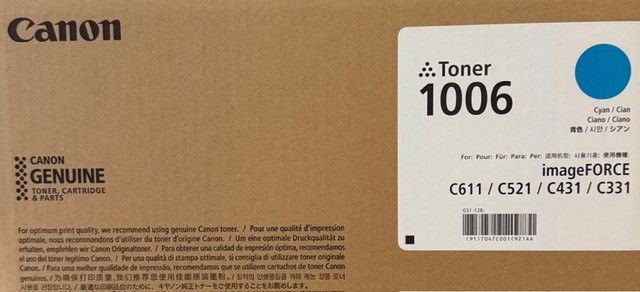 Cartus toner Canon 1006 imageFORCE C331, imageFORCE C431, imageFORCE C521, imageFORCE C611, 27.8k Cyan Original 