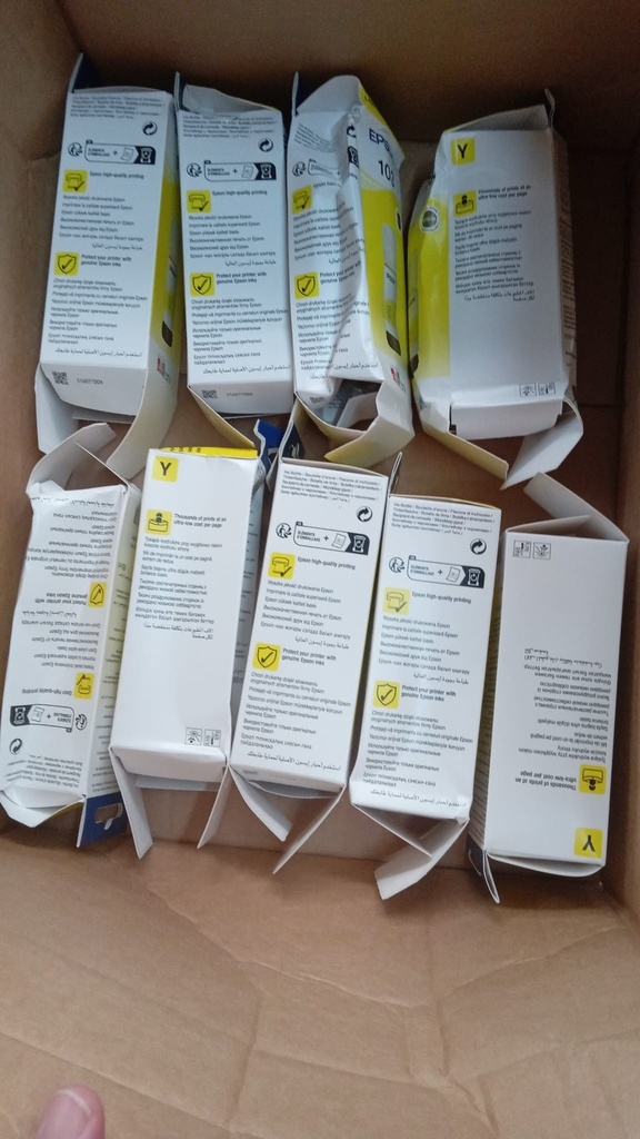 Cartus cerneala Epson 103 L3151, L3150, L3111, L3110 CISS 70ML Yellow Original cutie deterioarata