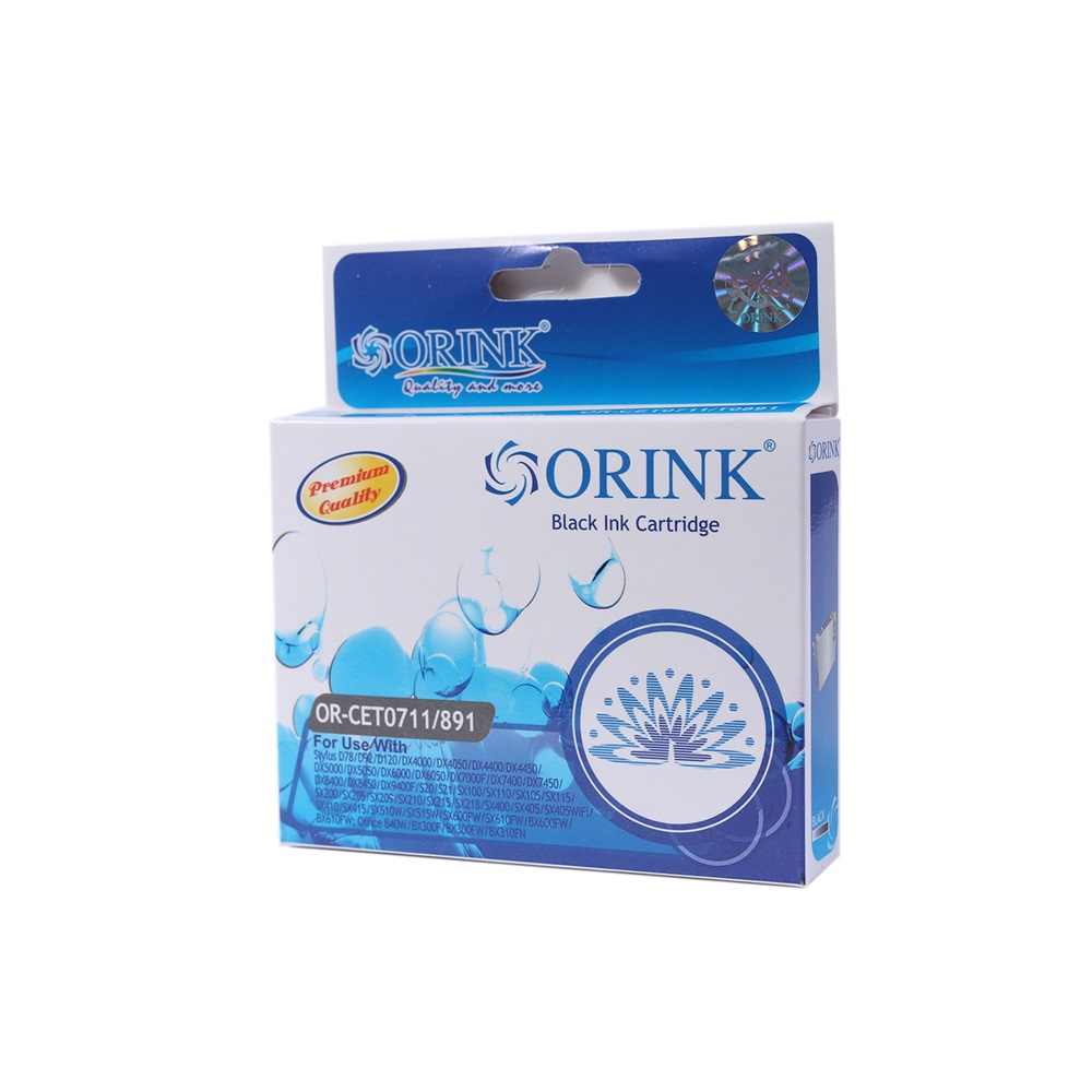 Cartus cerneala Epson Stylus D78, Stylus D92, Stylus D120, Stylus DX4000, Stylus DX4050, Stylus DX4400, Stylus DX4450, Stylus DX5000, Stylus DX5050, Stylus DX6000, Stylus DX6050, Stylus DX7000F, Stylus DX7400, Stylus DX7450, Stylus DX8400, Stylus DX8450 T0711 Black Compatibil Orink