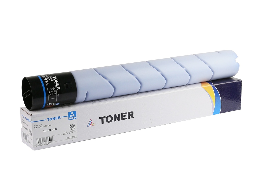 Cartus toner Minolta Bizhub C 220, Bizhub C 280, Bizhub C 360 TN216, TN319 A11G431, A11G430 TN216C/TN319C Toner Cartridge 26K 437g Cyan Compatibil CET