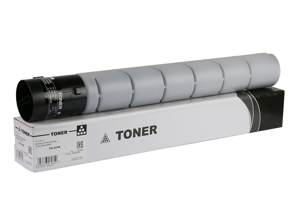 Cartus toner Minolta bizhub C224,  C364, C224E, C284E, C364E, bizhub 224E, 284E, 364E, TN321K, TN322K, A33K130, A33K030, TN321K, TN322, Toner Cartridge A33K150, 27K, 544g, Black, Compatibil CET