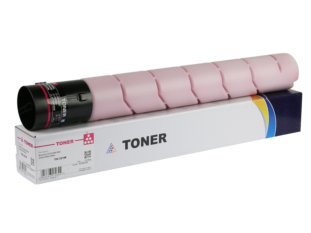 Cartus toner Minolta Bizhub C 224, Bizhub C 284, Bizhub C 364, Bizhub C 224e, Bizhub C 284e, Bizhub C 364e A33K330 TN321M Toner Cartridge 25K 514g Magenta Compatibil CET