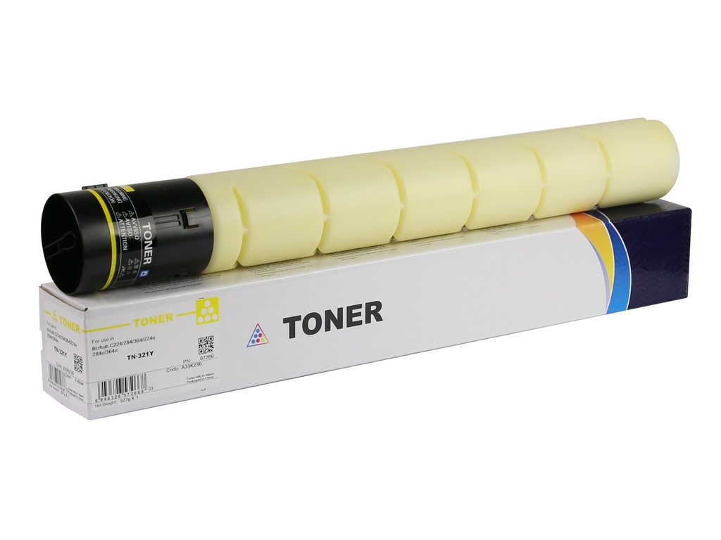 Cartus toner Minolta Bizhub C224, Bizhub C284, Bizhub C364, Bizhub C224e, Bizhub C284e, Bizhub C364e A33K230 TN321Y Toner Cartridge 25K 527g Yellow Compatibil CET