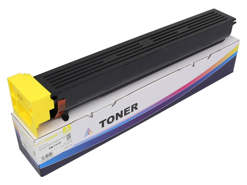 Cartus toner Minolta bizhub C 654, bizhub C 754, bizhub C 654e, bizhub C 754e, A3VU230, TN711Y, 31,5K, 535g, Yellow, Compatibil CET